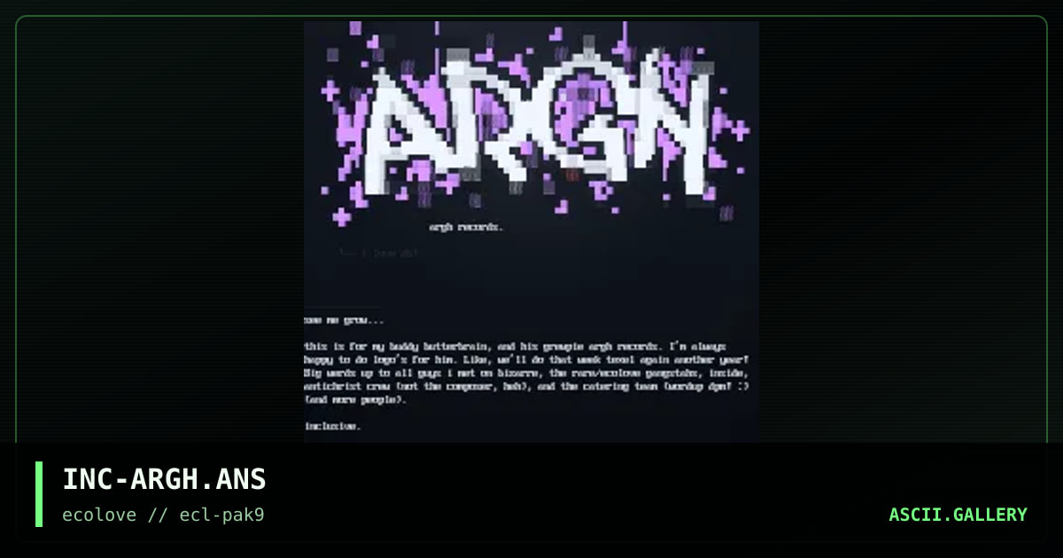 argh, by inclusive, 1998