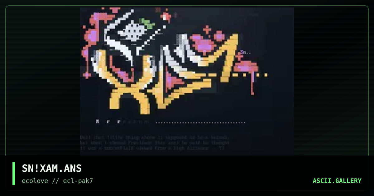 ░▒▓ A buzzer for Xam...... ▓▒░, by snowball, 1998