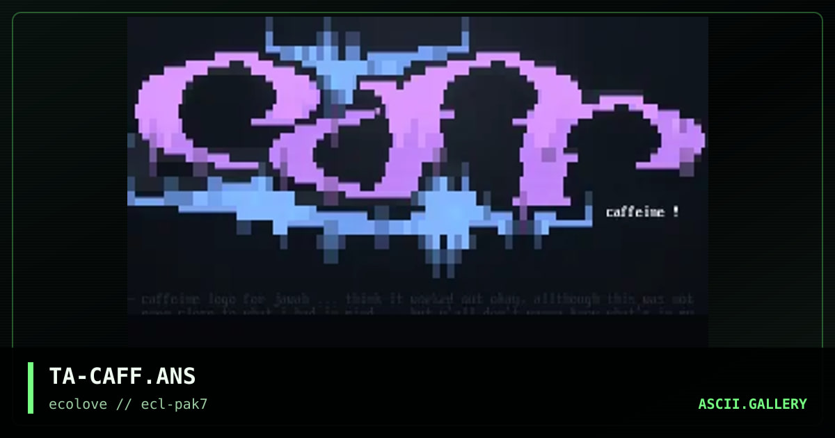 caffeine, by the avenger, 1998