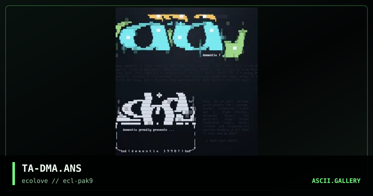 dementia, by the avenger, 1998
