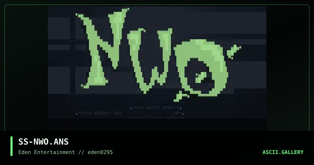 New World Order, by saint sinner, 1995
