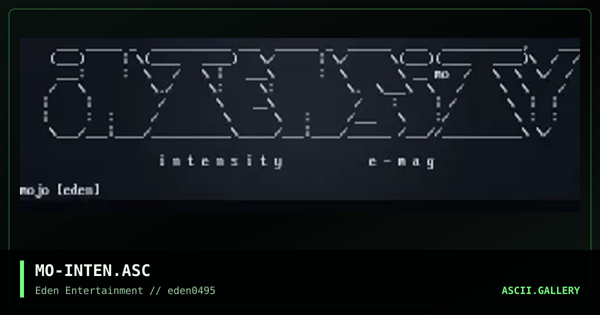 Intensity E-Mag, by mojo, 1995