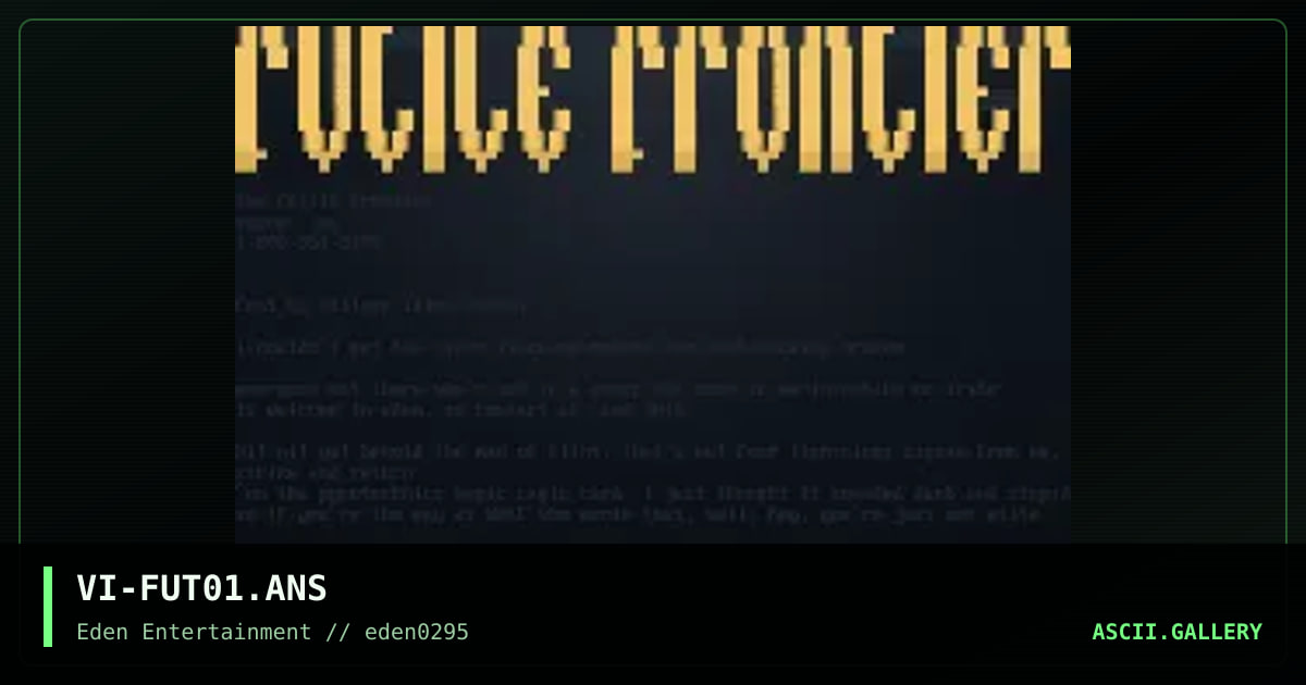 the futile frontier, by village idiot, 1995