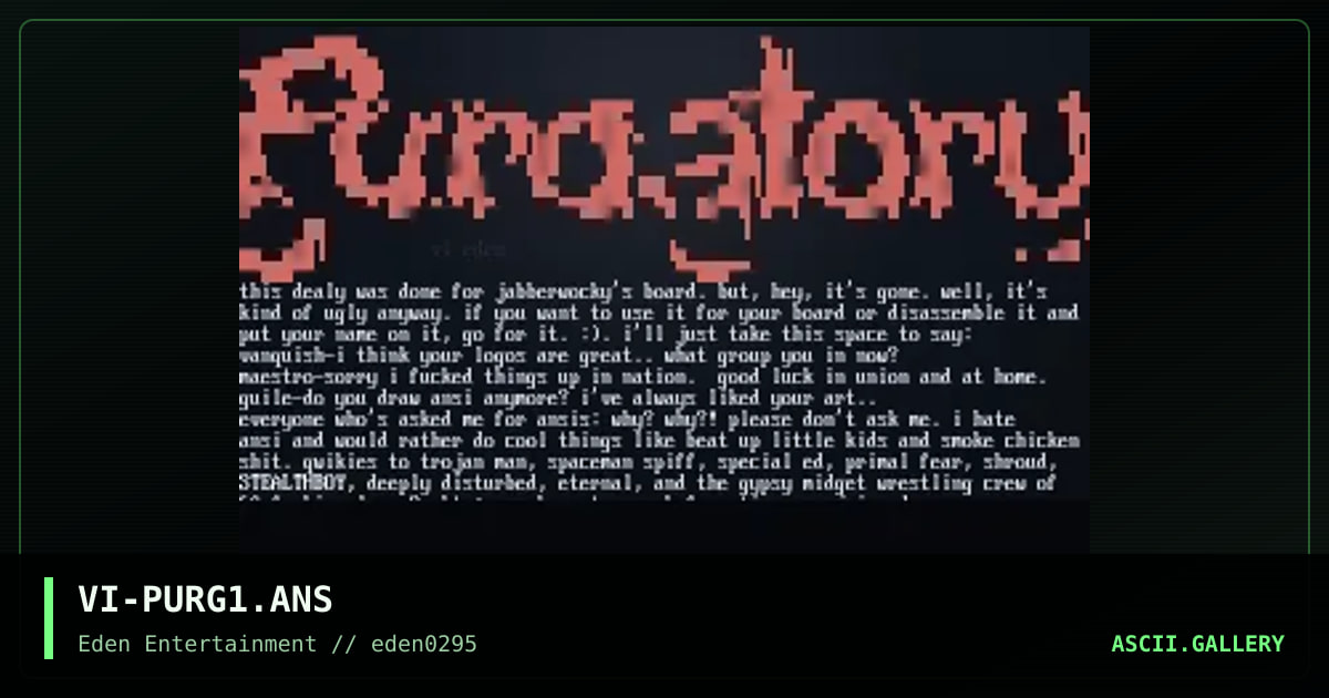 purgatory, by village idiot, 1995