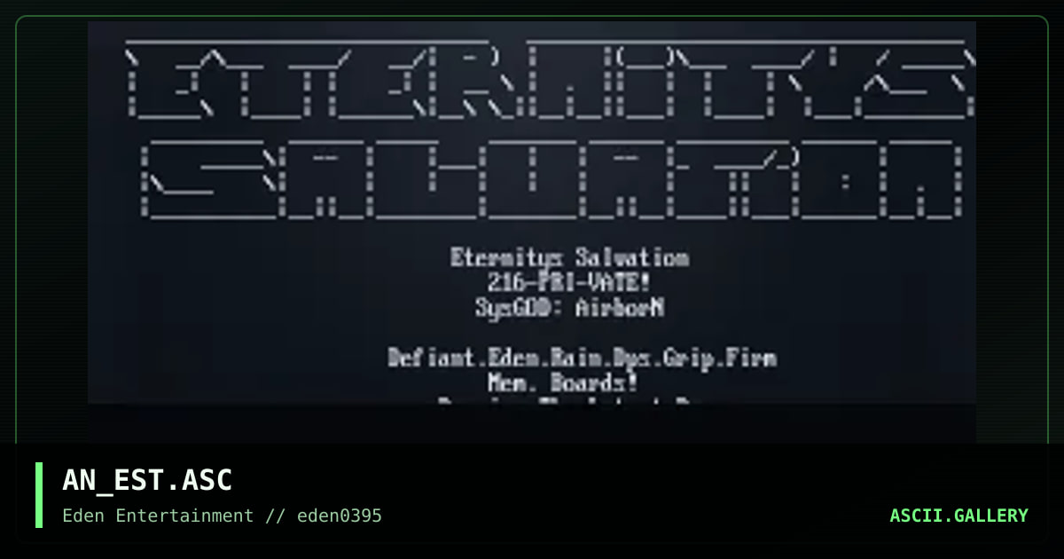 Eternitys Salvation, by airborn, 1995