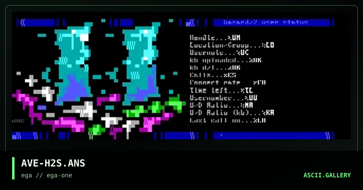 hazard/2 status screen, by avenger, 1996