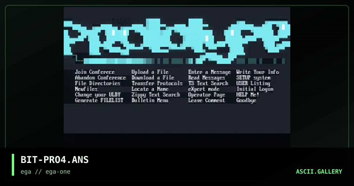 prototype main menu, by bitch, 1996