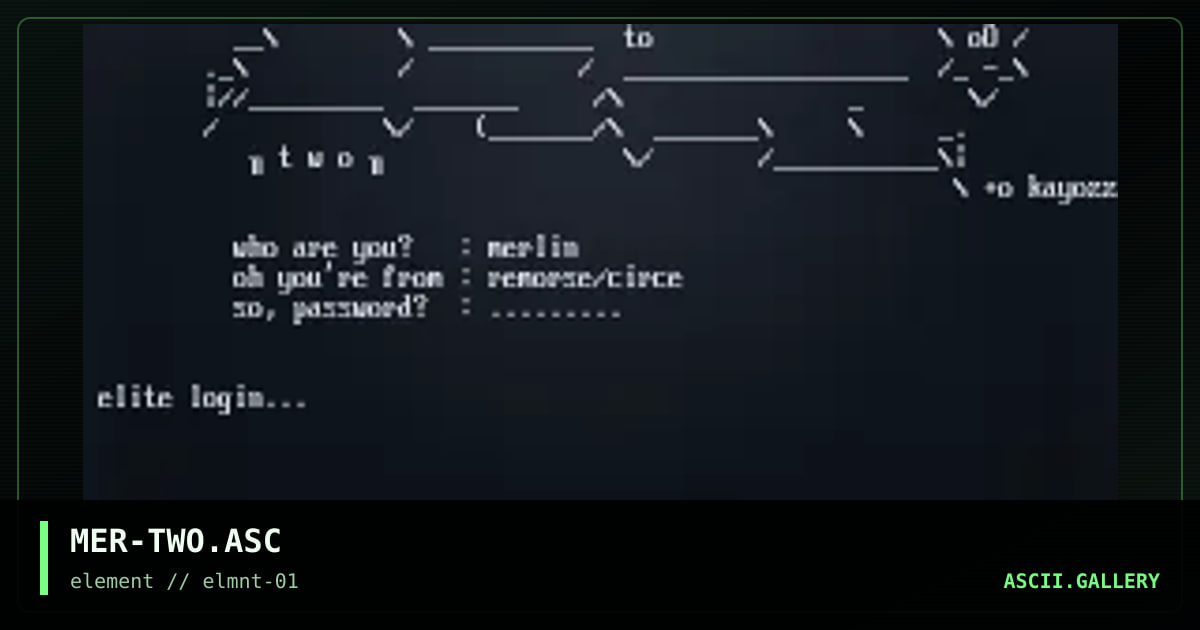 MER-TWO.ASC, by merlin, 1999
