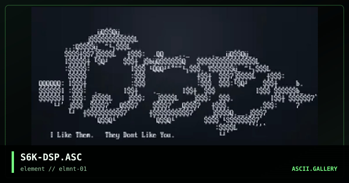 S6K-DSP.ASC, by sinister 6000, 1999