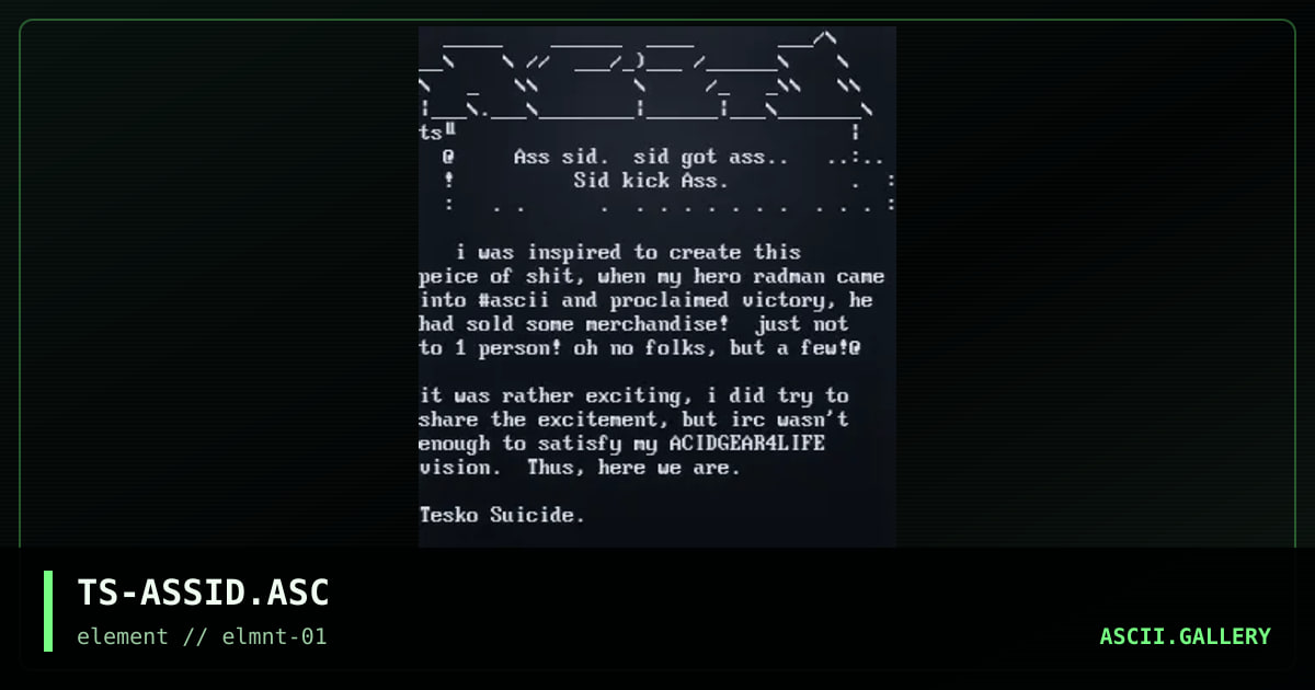 TS-ASSID.ASC, by tesko suicide, 1999