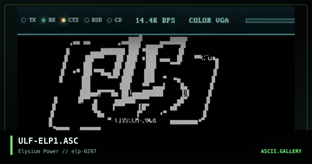 ULF-ELP1.ASC, by untagged, 1997