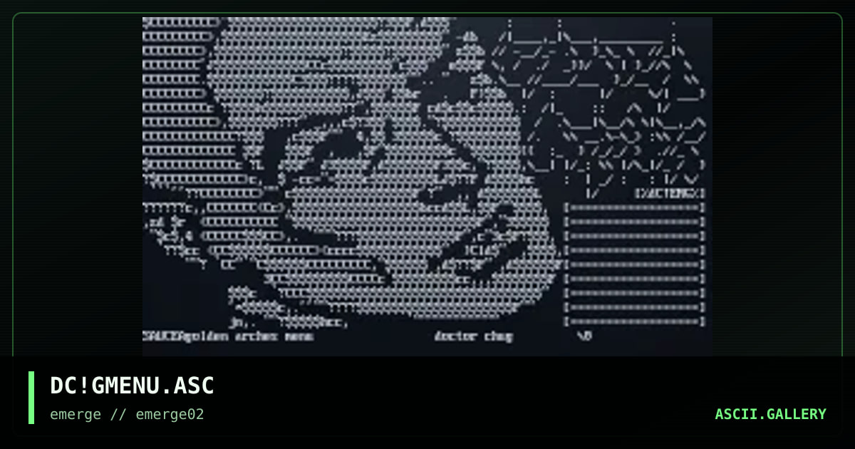 DC!GMENU.ASC, by doctor chug, 1995