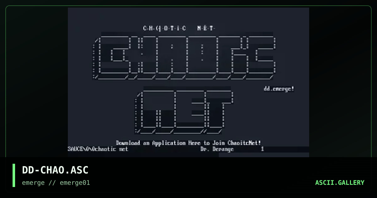 DD-CHAO.ASC, by dr derange, 1995