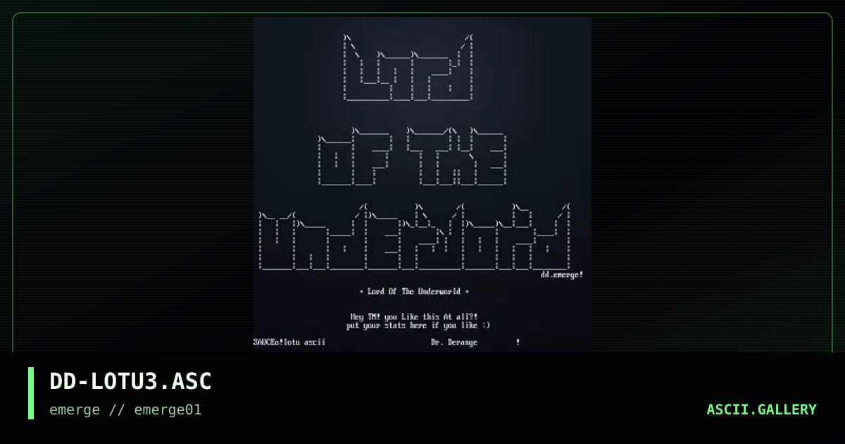 DD-LOTU3.ASC, by dr derange, 1995