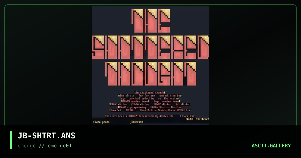 JB-SHTRT.ANS, by jibberish, 1995