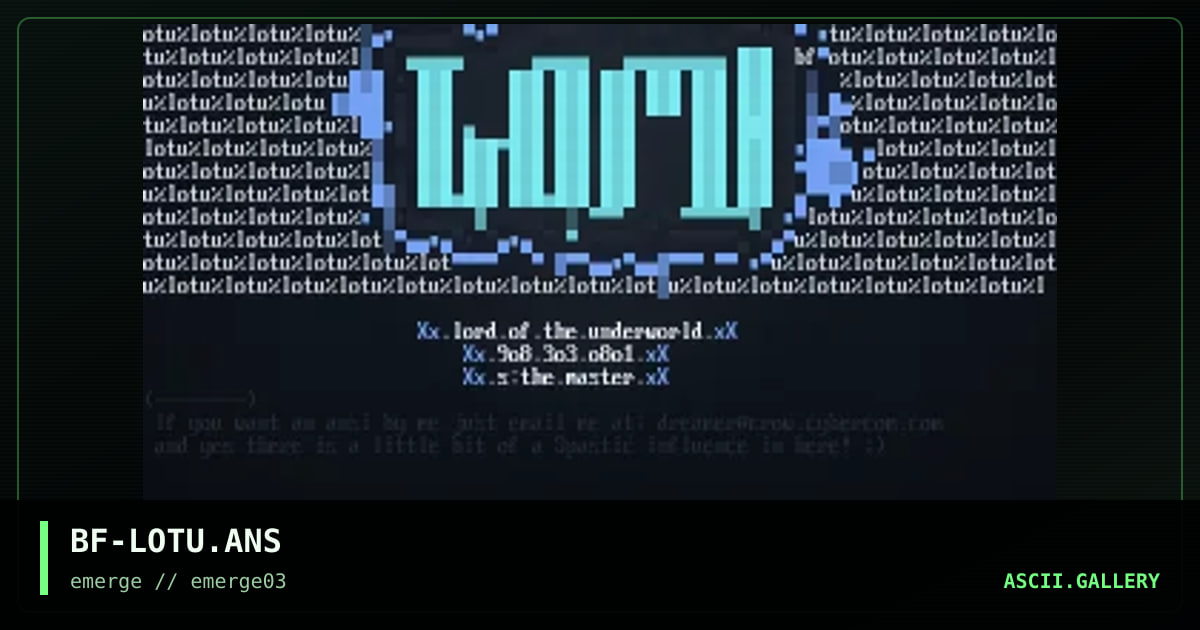 BF-LOTU.ANS, by blind fury, 1995