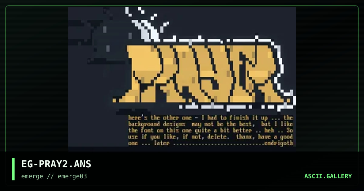 EG-PRAY2.ANS, by endrigoth, 1995