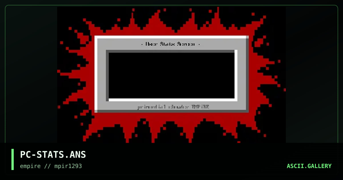 PC-STATS.ANS, by primordial chowder, 1993