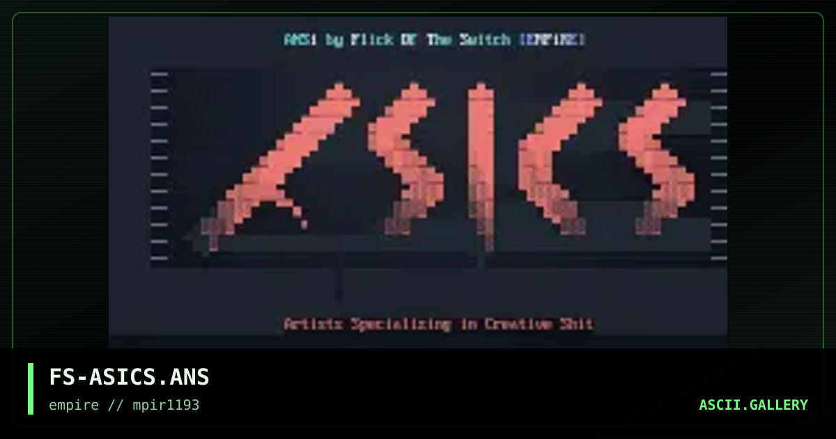 FS-ASICS.ANS, by flick of the switch, 1993