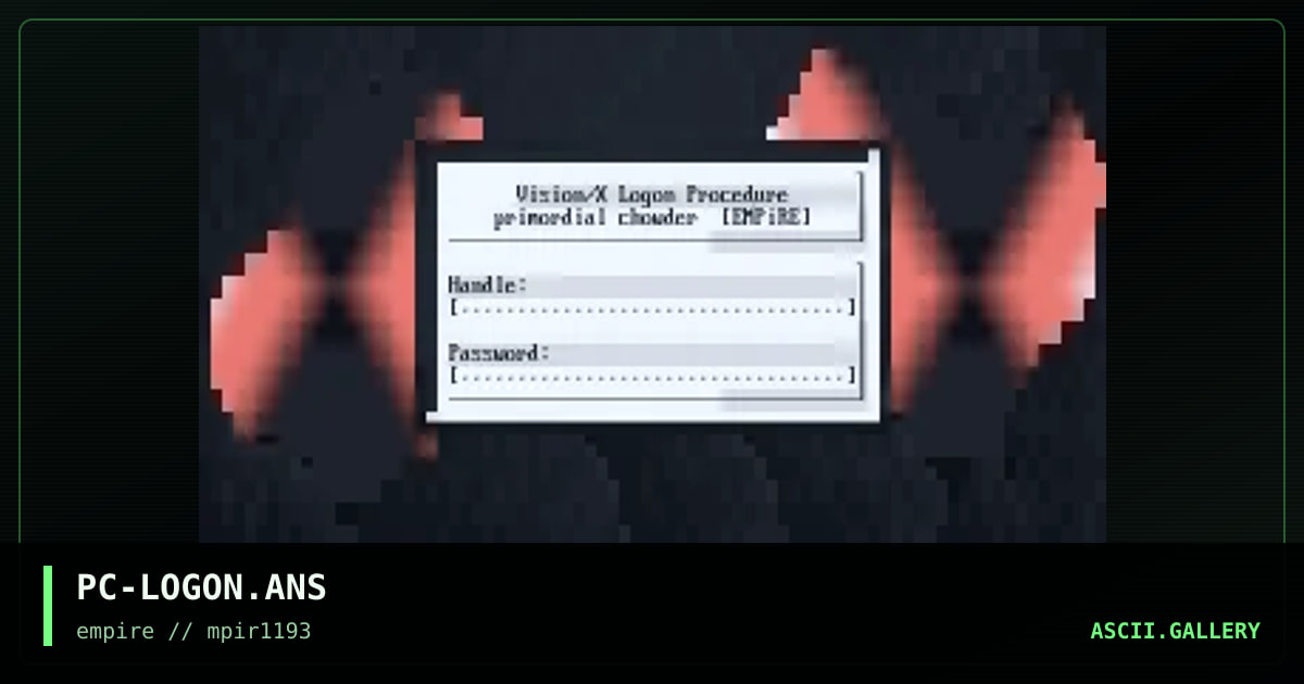 PC-LOGON.ANS, by primordial chowder, 1993