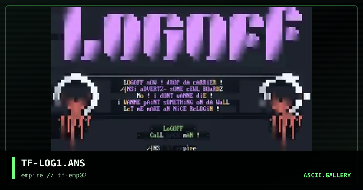 TF-LOG1.ANS, by the fugutive, 1995