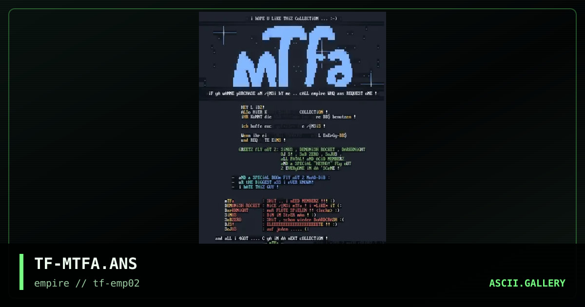 TF-MTFA.ANS, by the fugutive, 1995