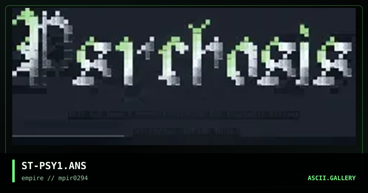 ST-PSY1.ANS, by strychnine, 1994