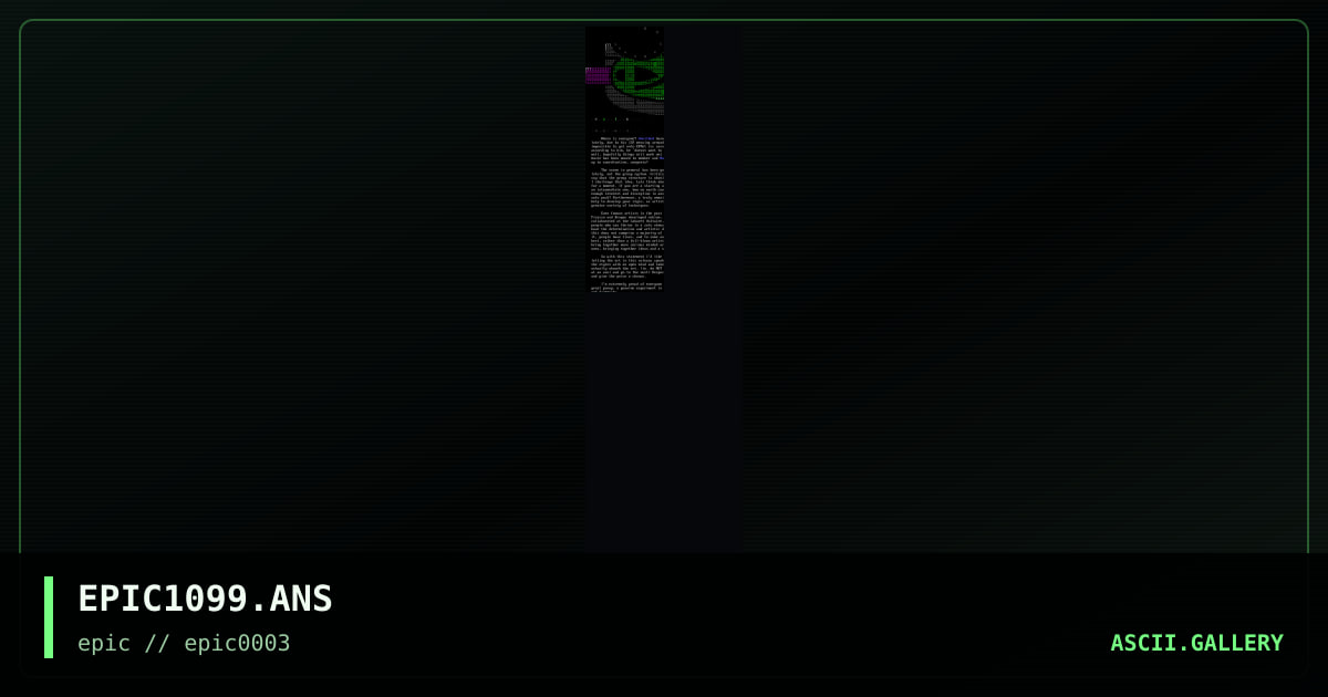 EPIC1099.ANS, by savagecow, 2000