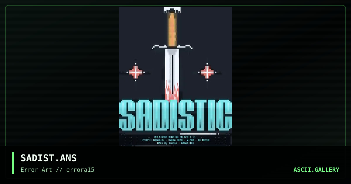 SADIST.ANS, by tosh10, 1994