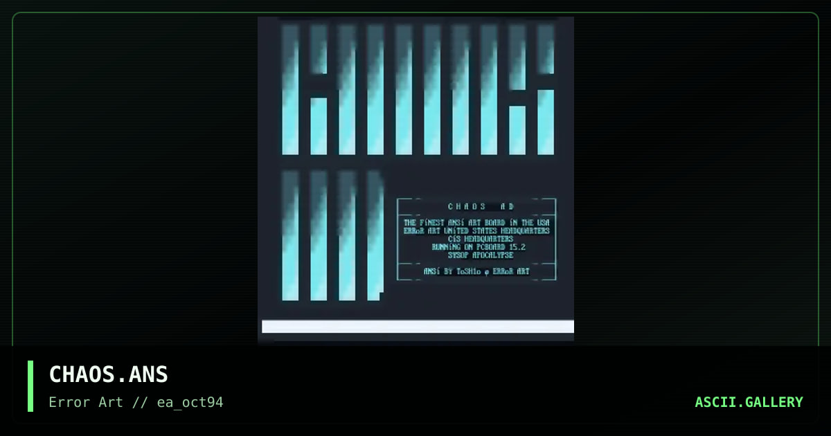 CHAOS.ANS, by tosh10, 1994