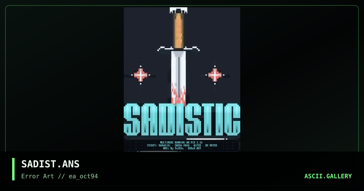 SADIST.ANS, by tosh10, 1994