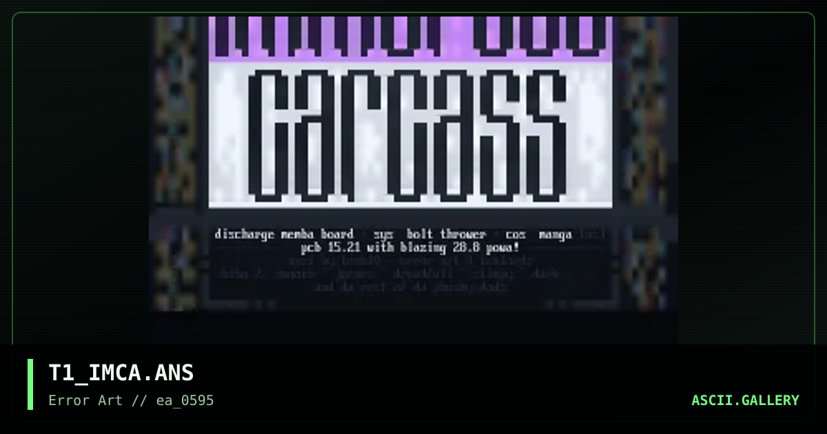 Imortal Carcass #1, by tosh10, 1995