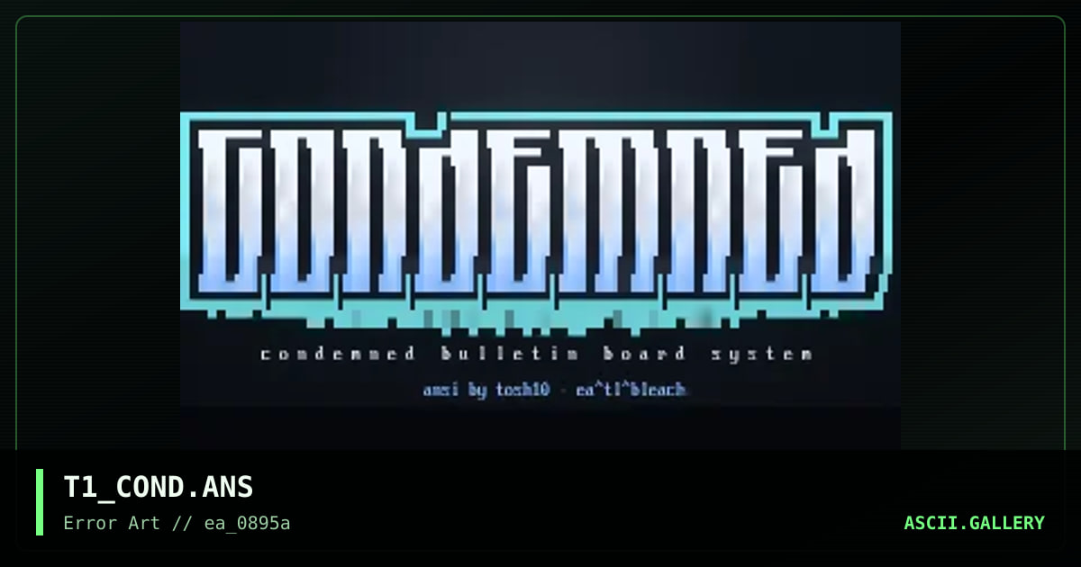 CONDEMNED, by tosh10, 1995