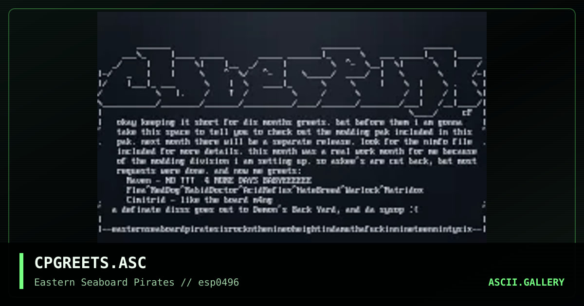 CPGREETS.ASC, by cyberpunk, 1996
