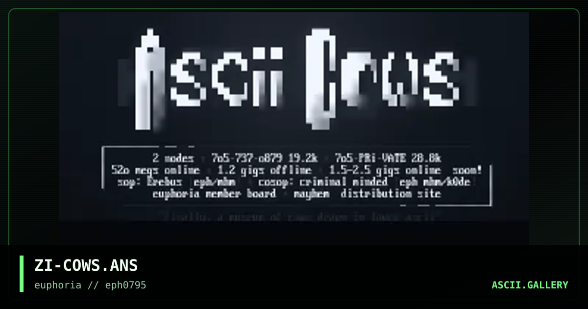 ascii cows, by zippo, 1995