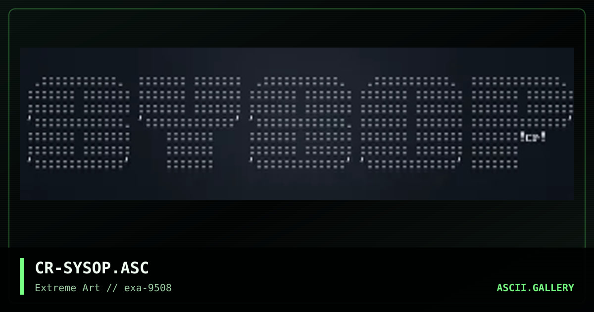 CR-SYSOP.ASC, by crooper, 1995