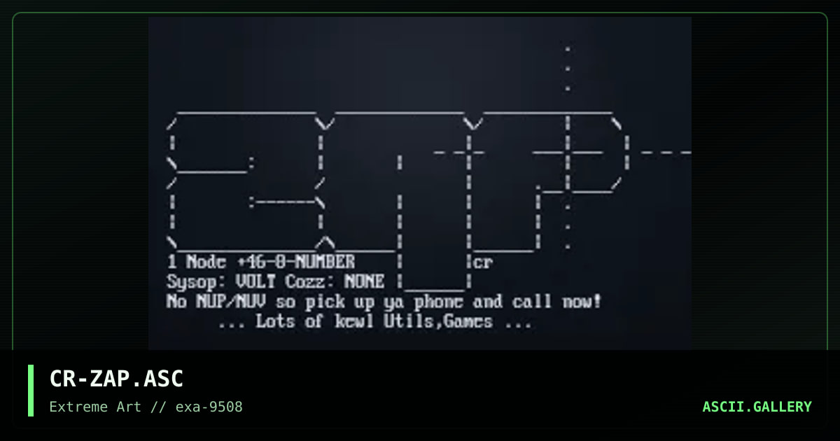 CR-ZAP.ASC, by crooper, 1995