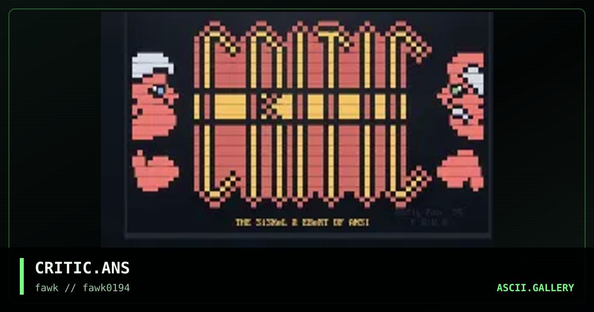 CRITIC.ANS, by marly man, 1994
