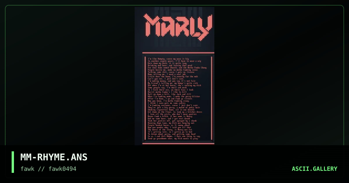 MM-RHYME.ANS, by marly man, 1994