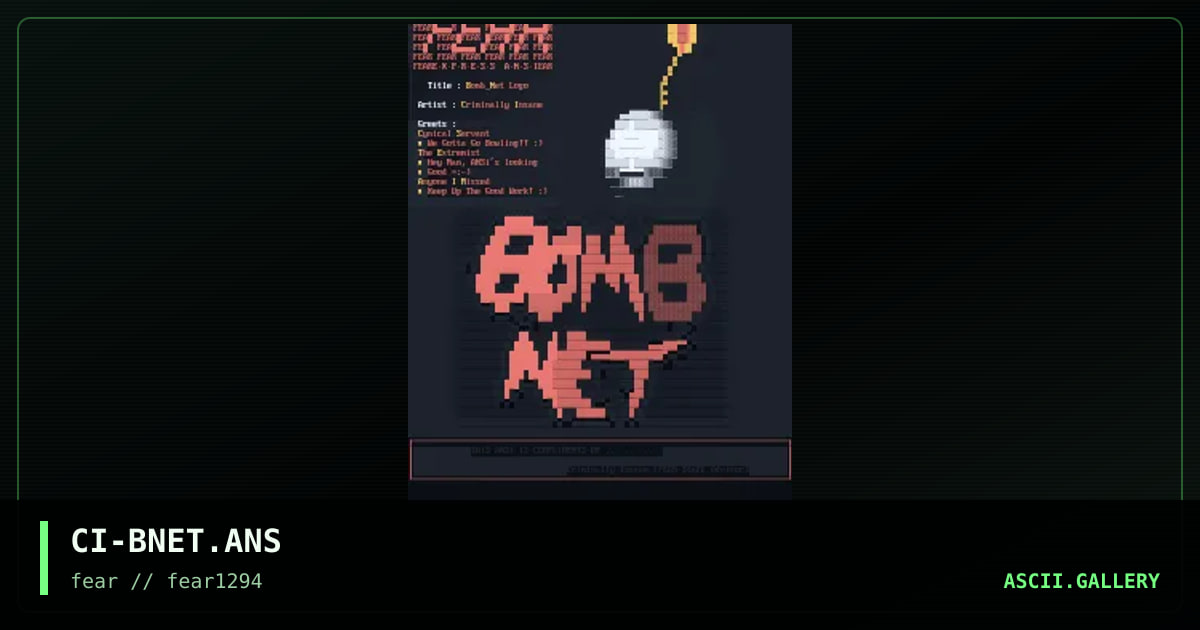 CI-BNET.ANS, by criminally insane, 1994