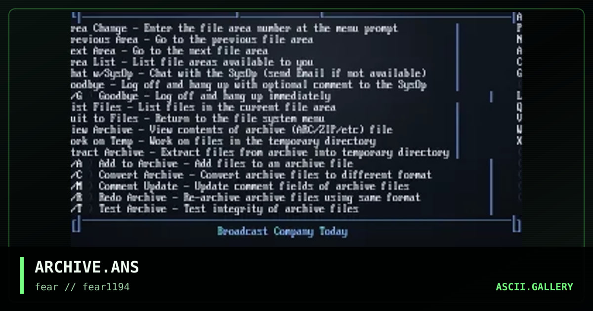 ARCHIVE.ANS, by fear 519, 1994