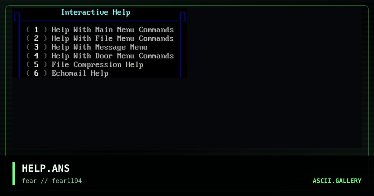 HELP.ANS, by fear 519, 1994