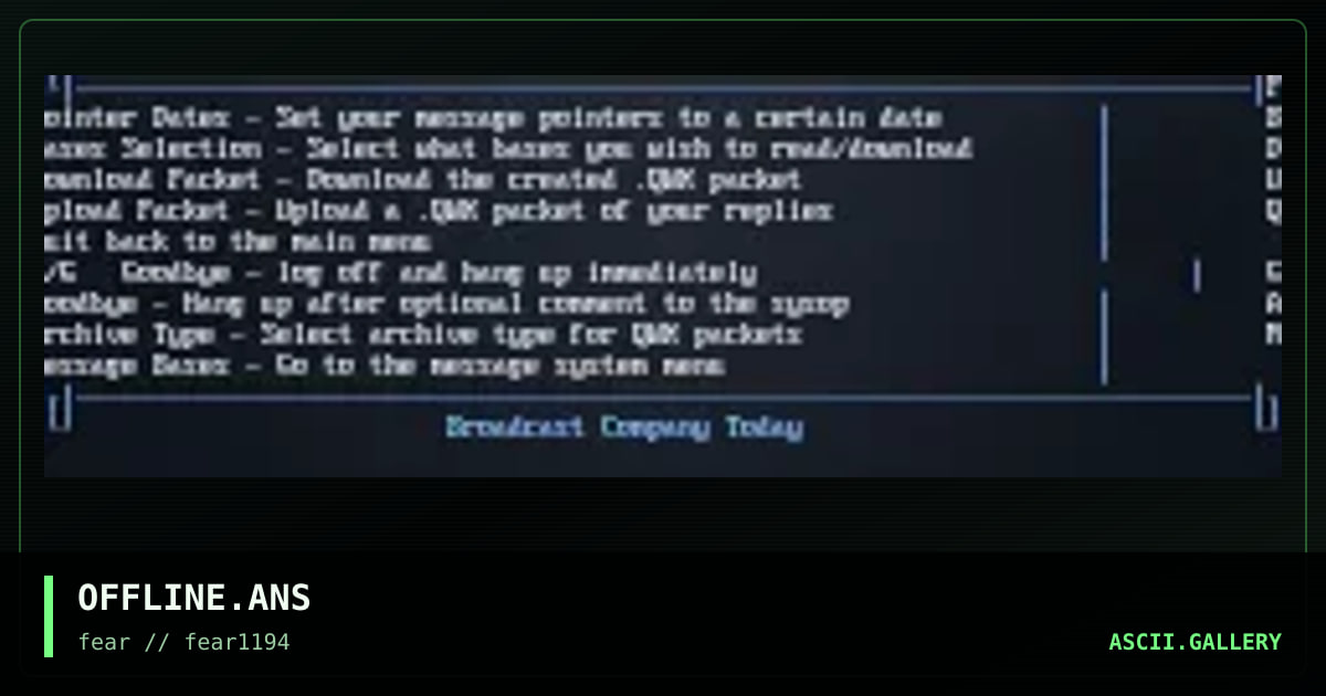 OFFLINE.ANS, by fear 519, 1994