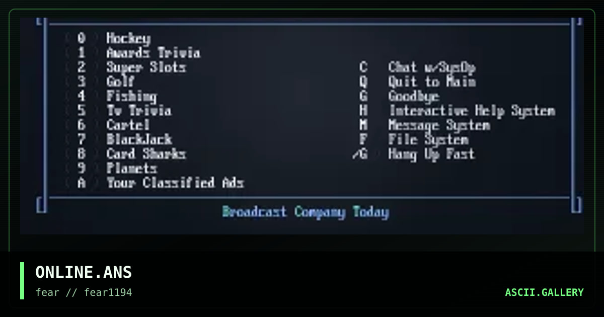 ONLINE.ANS, by fear 519, 1994