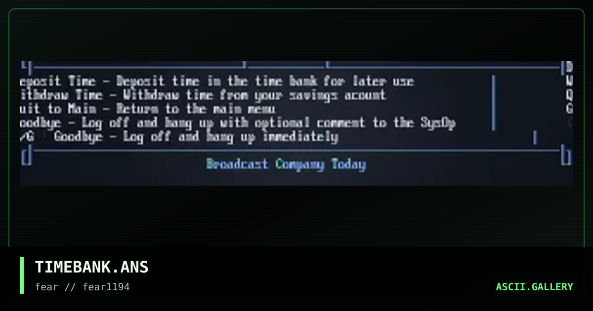 TIMEBANK.ANS, by fear 519, 1994