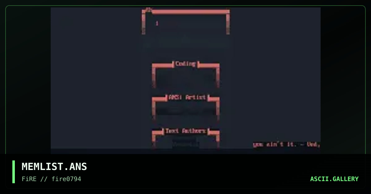 MEMLIST.ANS, by vendetta, 1994