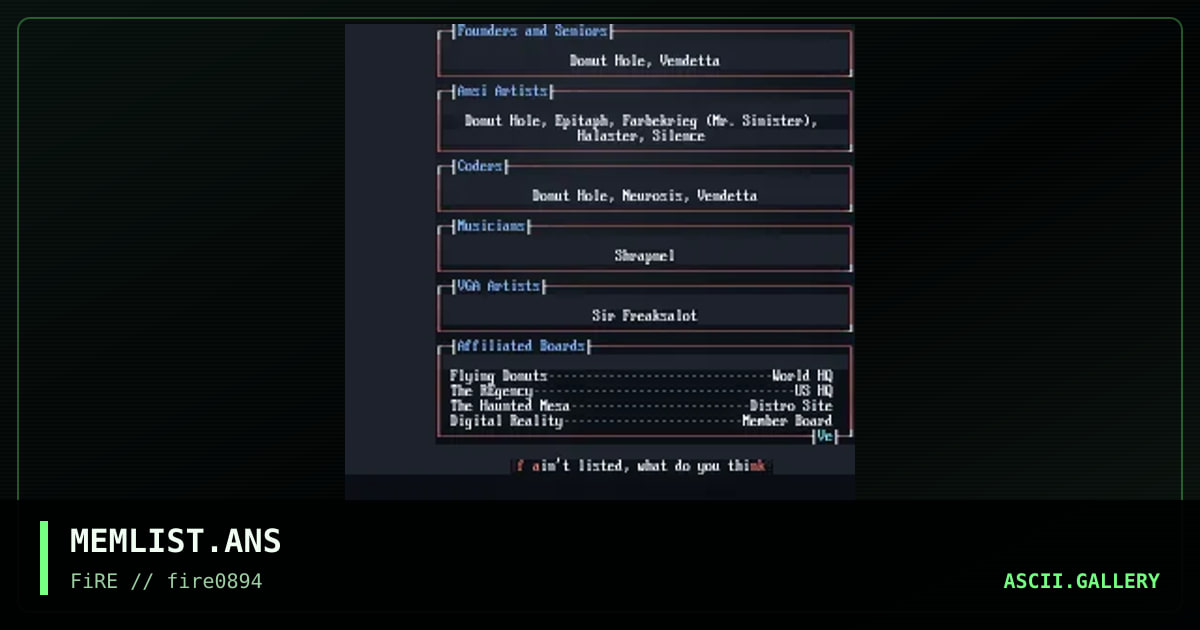 MEMLIST.ANS, by vendetta, 1994
