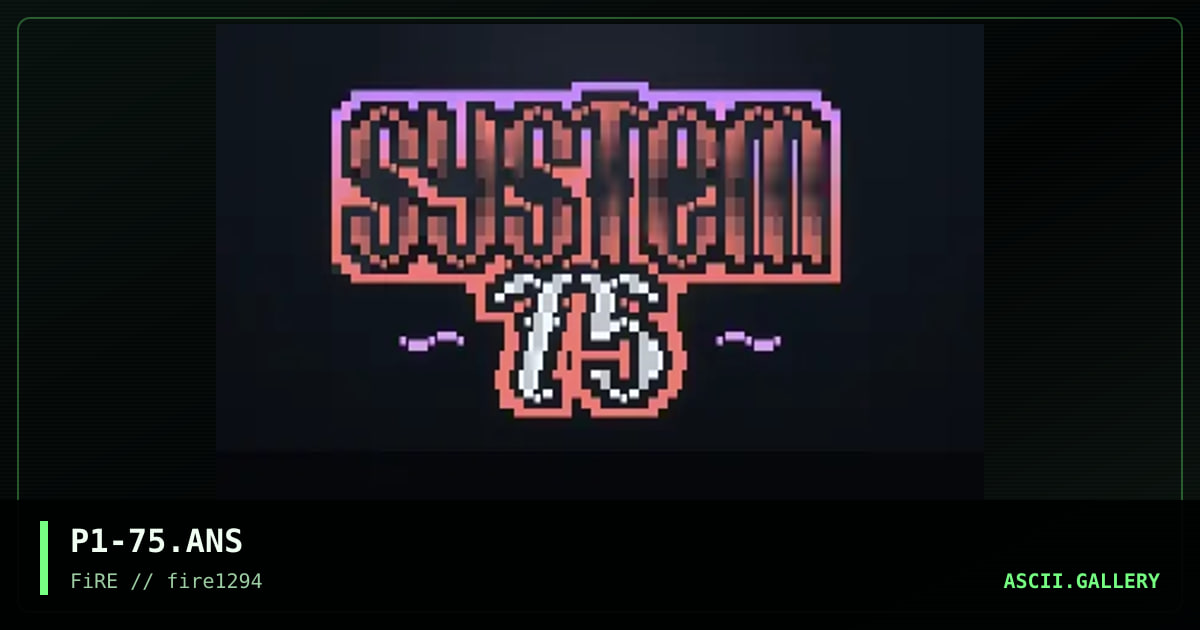 System 75 Logo, by prisoner number one, 1994