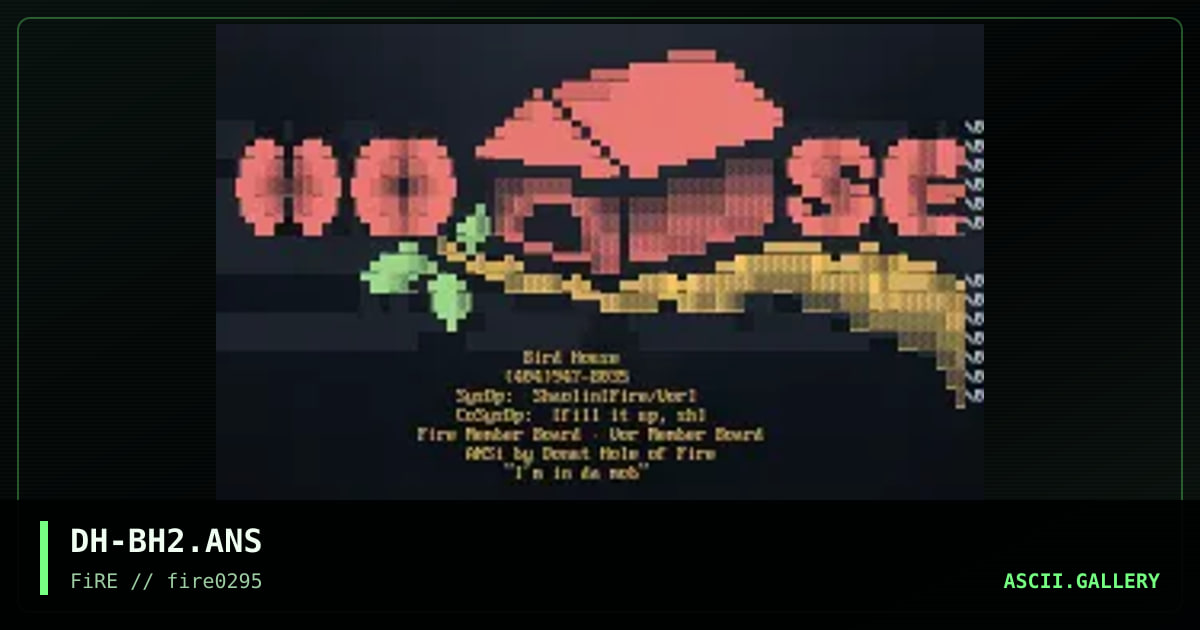 Birdhouse, by donut hole, 1995