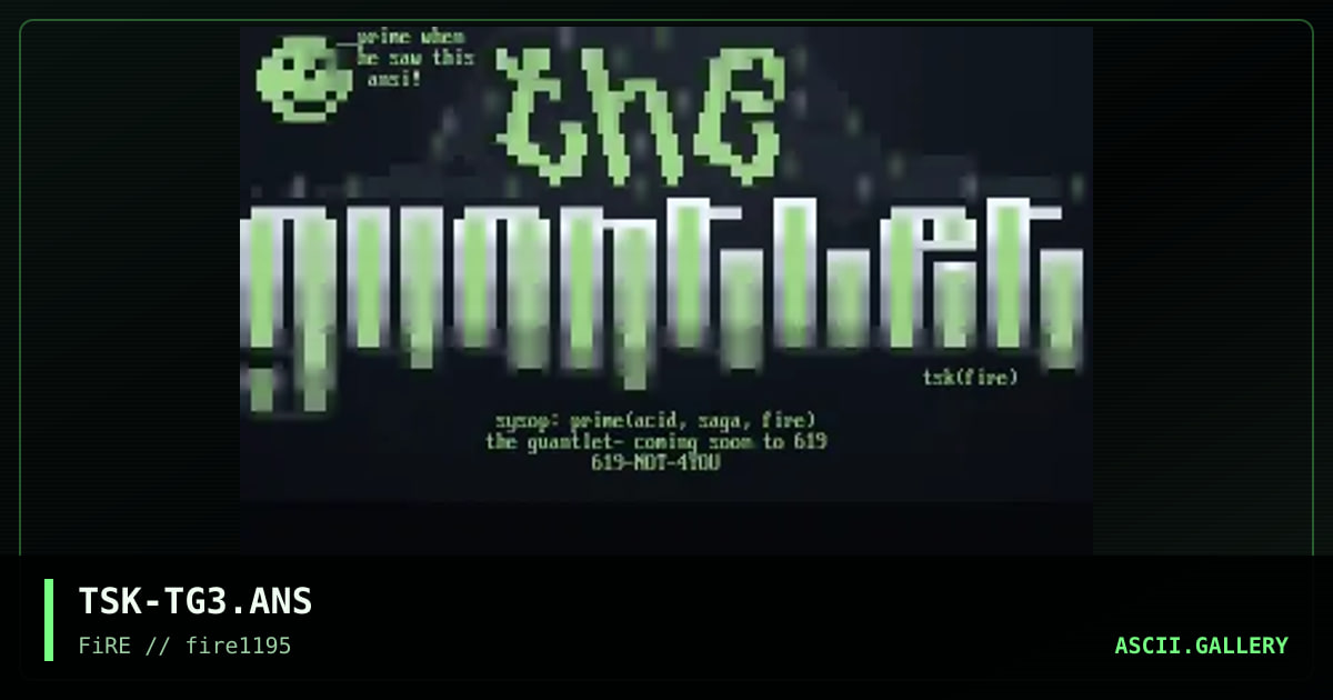 The Gauntlet Logo 3, by the silent killer, 1995